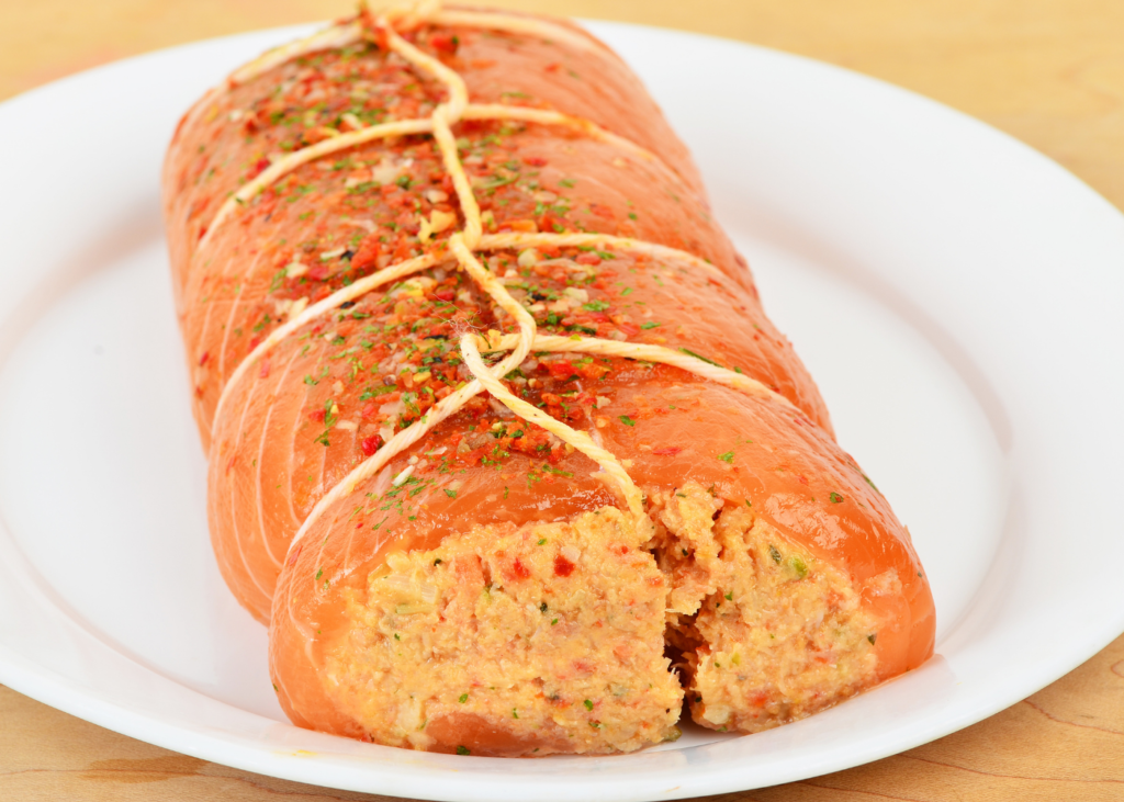 Crab and Shrimp Stuffed Salmon